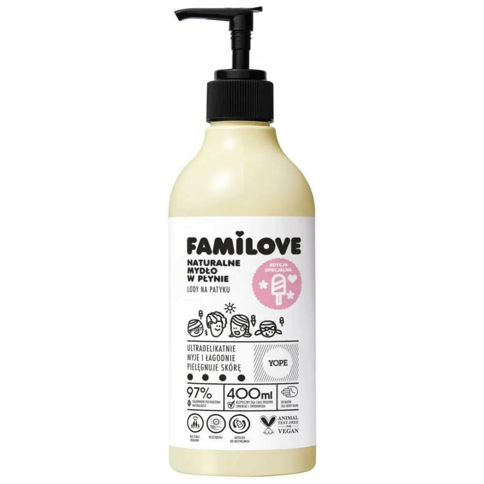 Naturalne Mydło w Płynie LODY NA PATYKU 400 ml - FAMILOVE